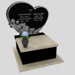 Urnengrabstein mit Herz- und Rosenskulptur U 96 Foto 34