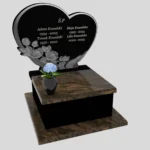 Urnengrabstein mit Herz- und Rosenskulptur U 96 Foto 35