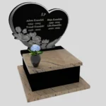 Urnengrabstein mit Herz- und Rosenskulptur U 96 Foto 39