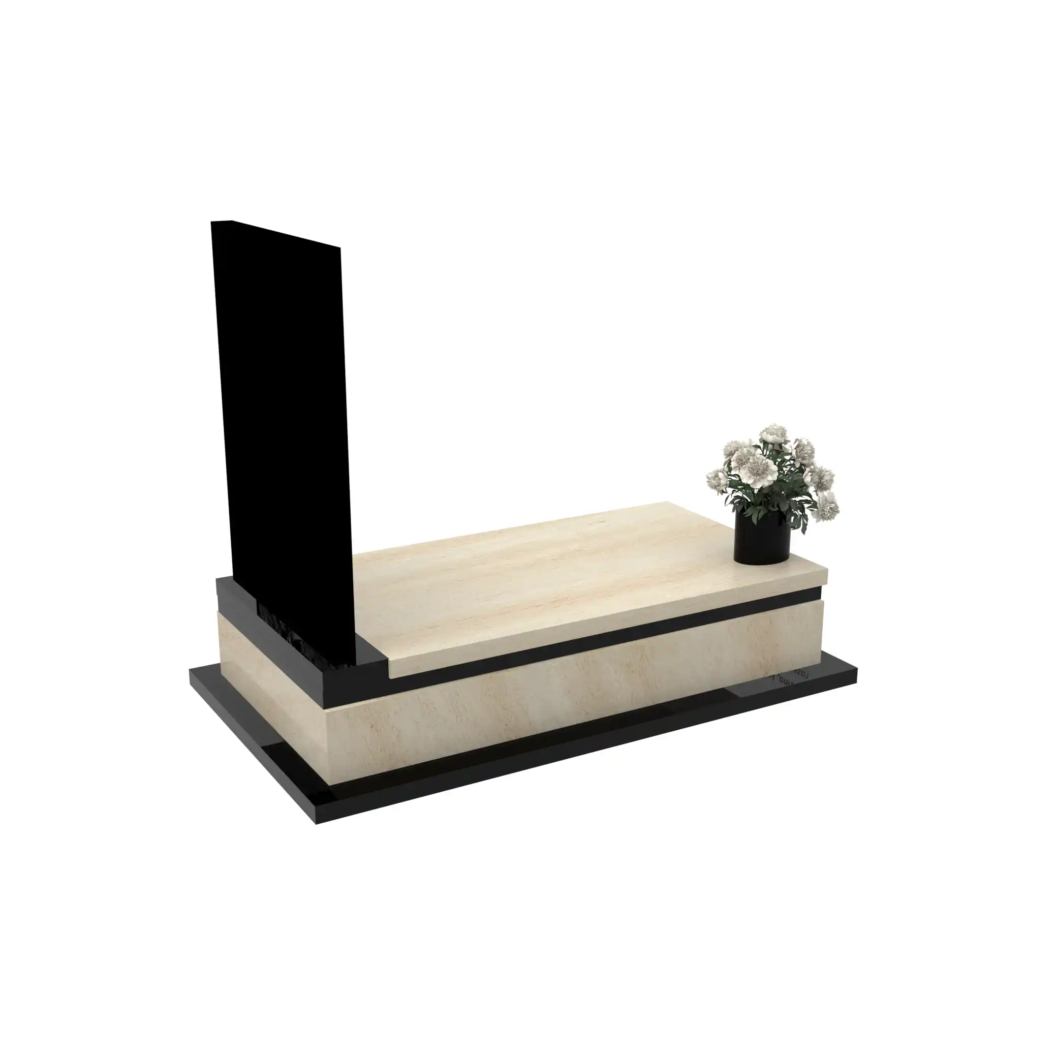 Einzelgrabstein mit Engel- und Blumengravur CK 144+360 – photo №8