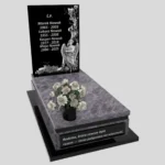 Einzelgrabstein mit Engel- und Blumengravur CK 144 Foto 36