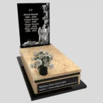 Einzelgrabstein mit Engel- und Blumengravur CK 144 Foto 39