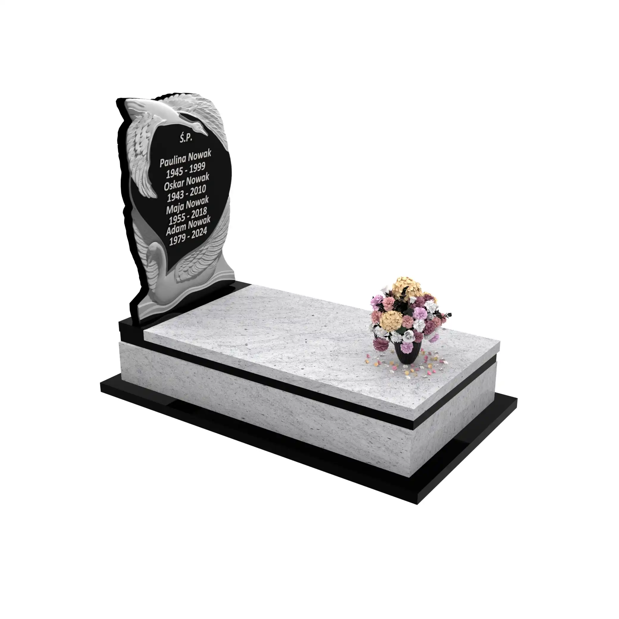 Einzelgrabstein mit Schwanenskulptur CK 143+360 – photo №10