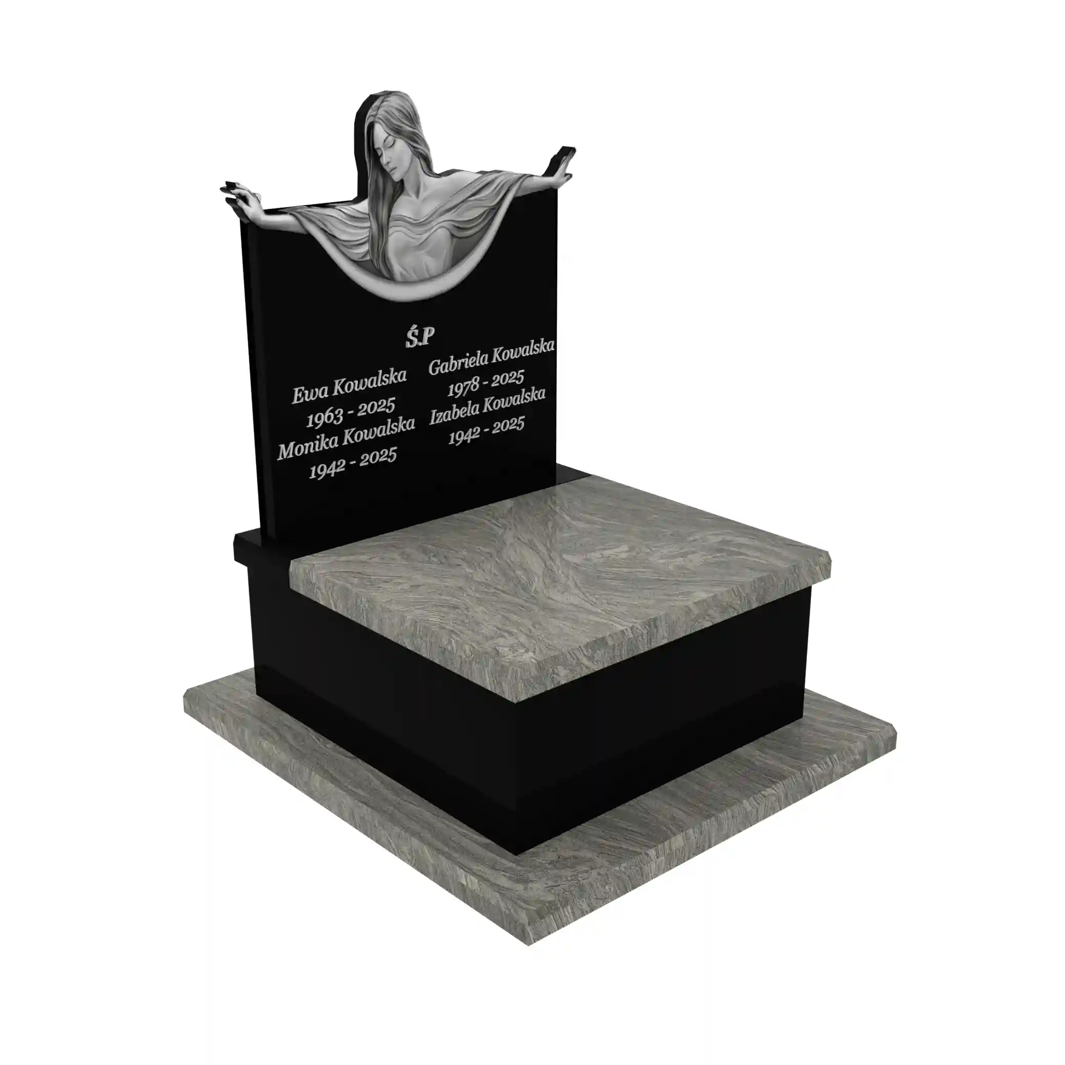 Urnengrabstein mit Engel-Gravur U 103+360 – photo №11