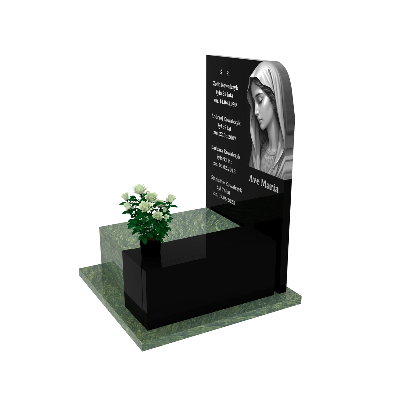 Urnengrabmal mit Gravur der Muttergottes U 110+360 – photo №2