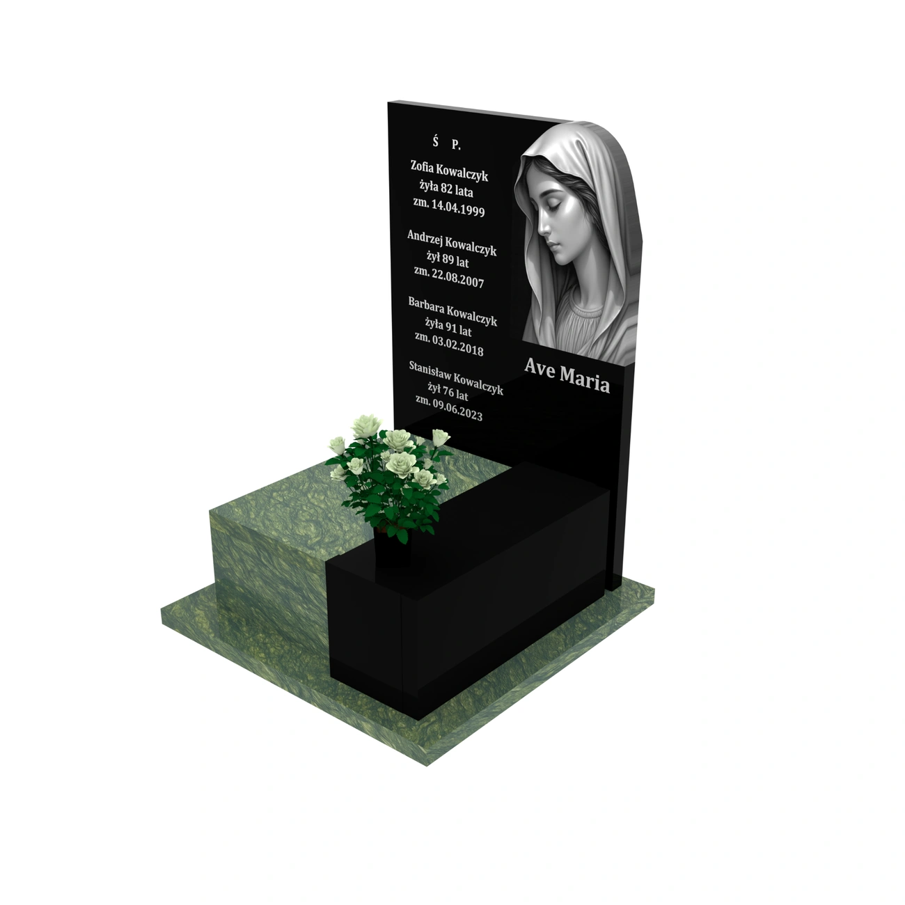 Urnengrabmal mit Gravur der Muttergottes U 110+360 – photo №1