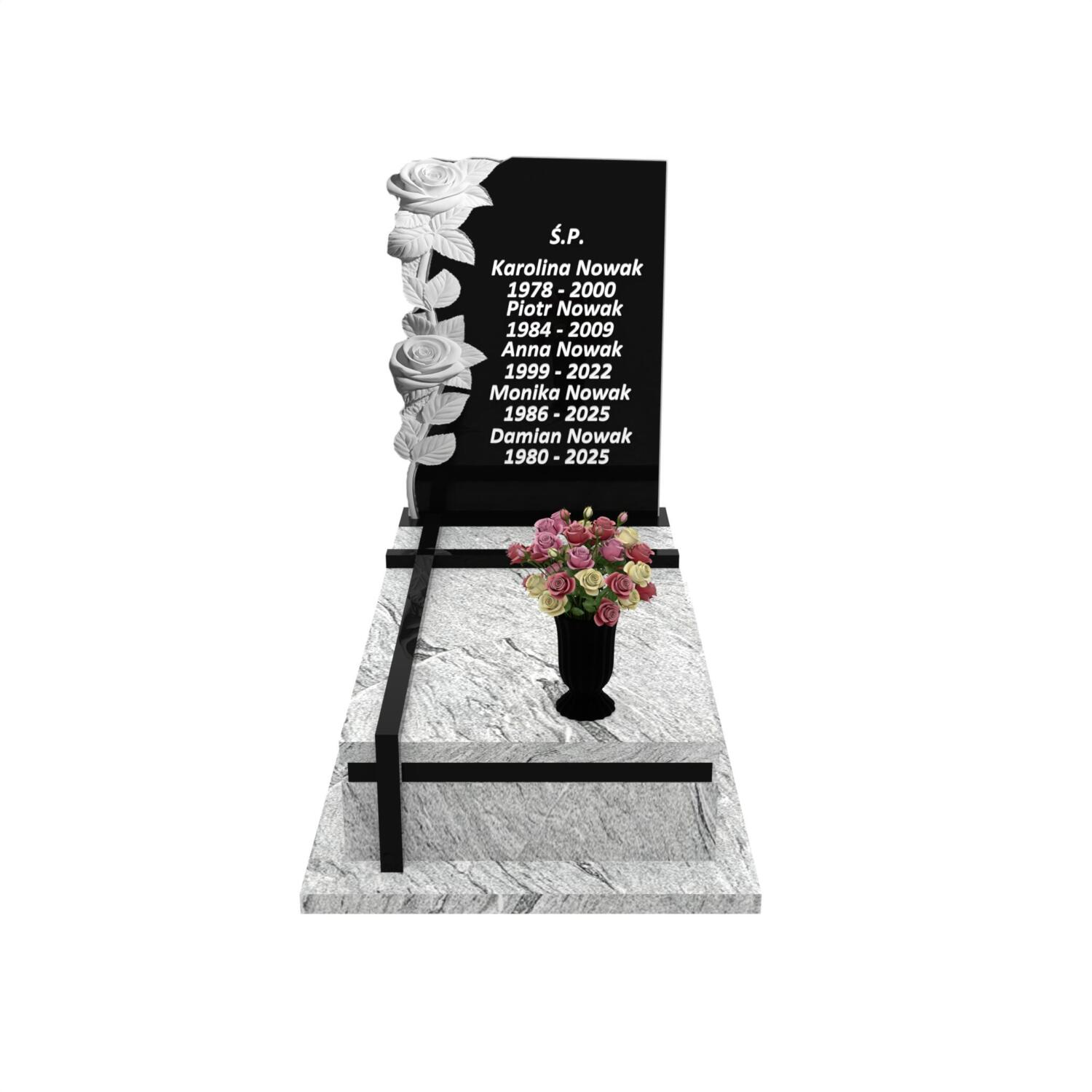 Einzelgrabstein mit Blumenskulptur CK 158+360 – photo №12