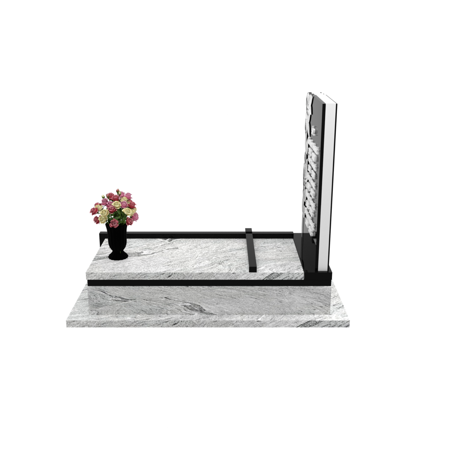 Einzelgrabstein mit Blumenskulptur CK 158+360 – photo №3