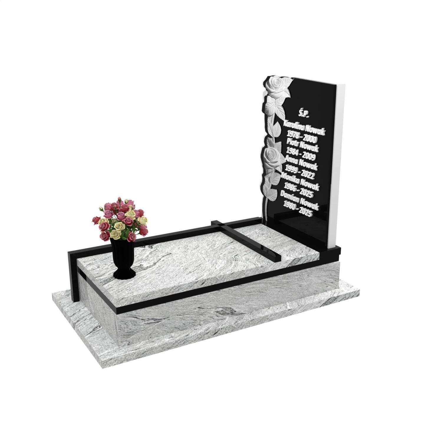 Einzelgrabstein mit Blumenskulptur CK 158+360 – photo №2