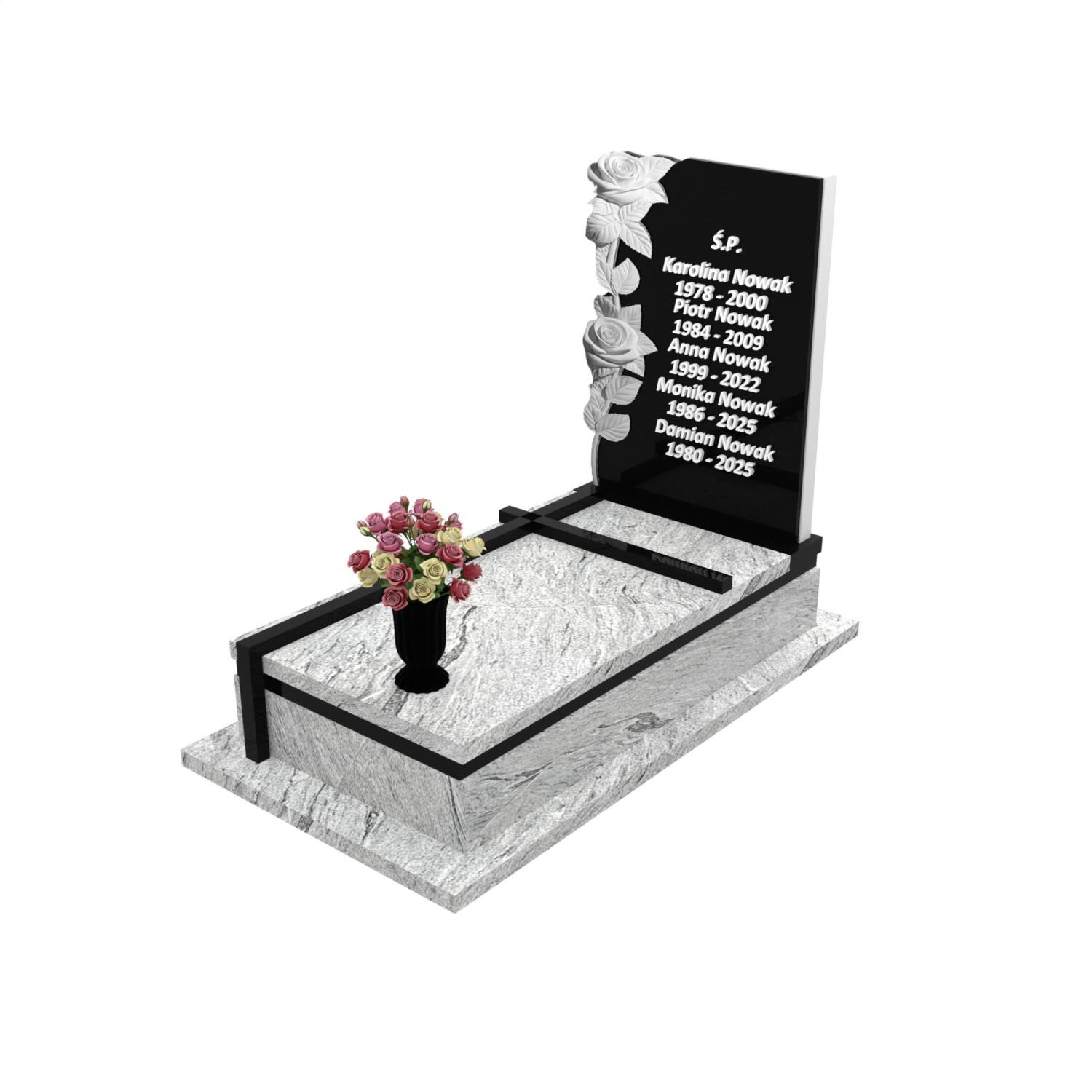 Einzelgrabstein mit Blumenskulptur CK 158+360 – photo №1