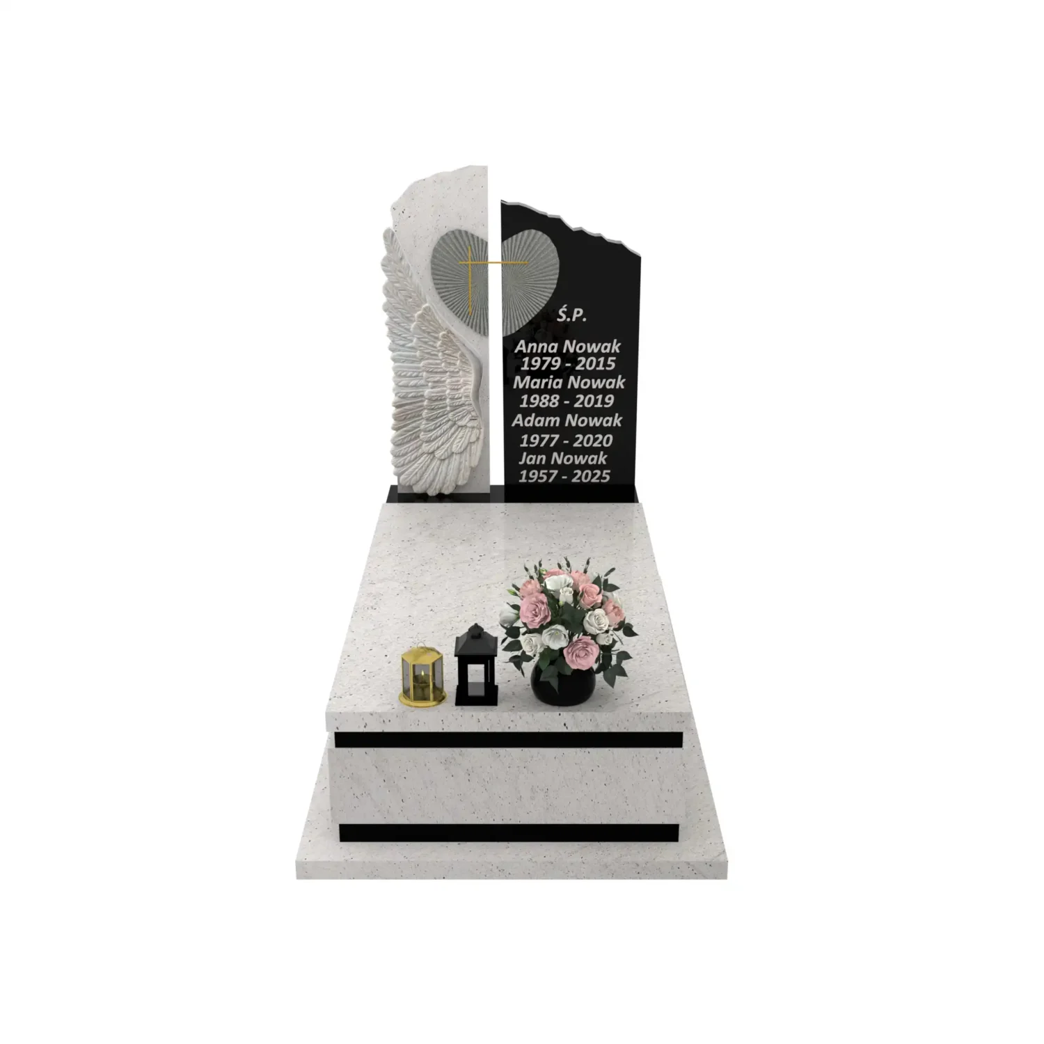 Einzelgrabstein mit Flügel- und Herzskulptur CK 164+360 – photo №12