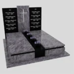 Doppelgrabstein mit geschnitztem Kreuz CK 113 Foto 38