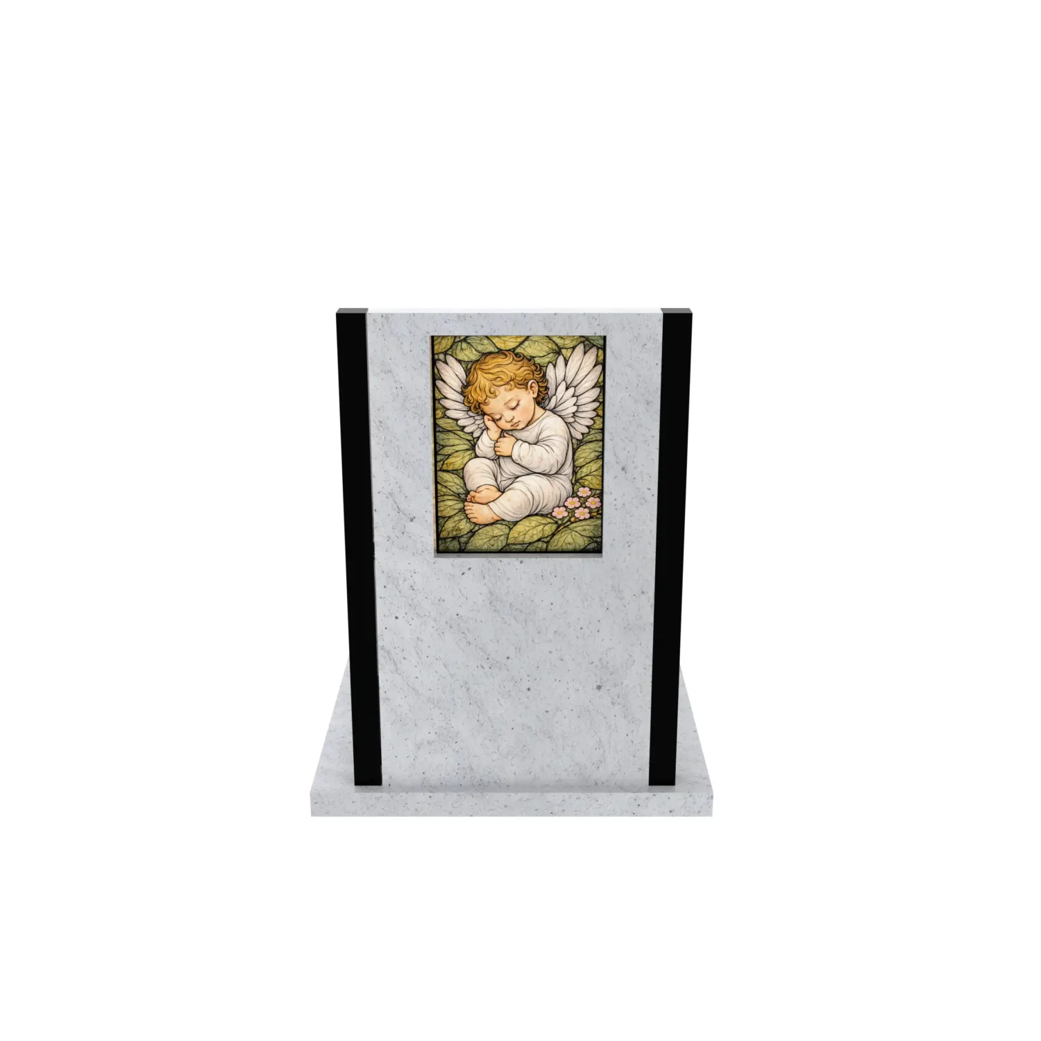Kindergrabstein mit Glasmalerei-Engel – moderne Form D 82+360 – photo №6