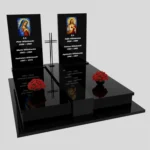 Doppelgrabmal mit Glasmalerei der Mutter Gottes und Jesus KD 69 Foto 36