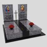 Doppelgrabmal mit Glasmalerei der Mutter Gottes und Jesus KD 69 Foto 37