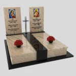 Doppelgrabmal mit Glasmalerei der Mutter Gottes und Jesus KD 69 Foto 38