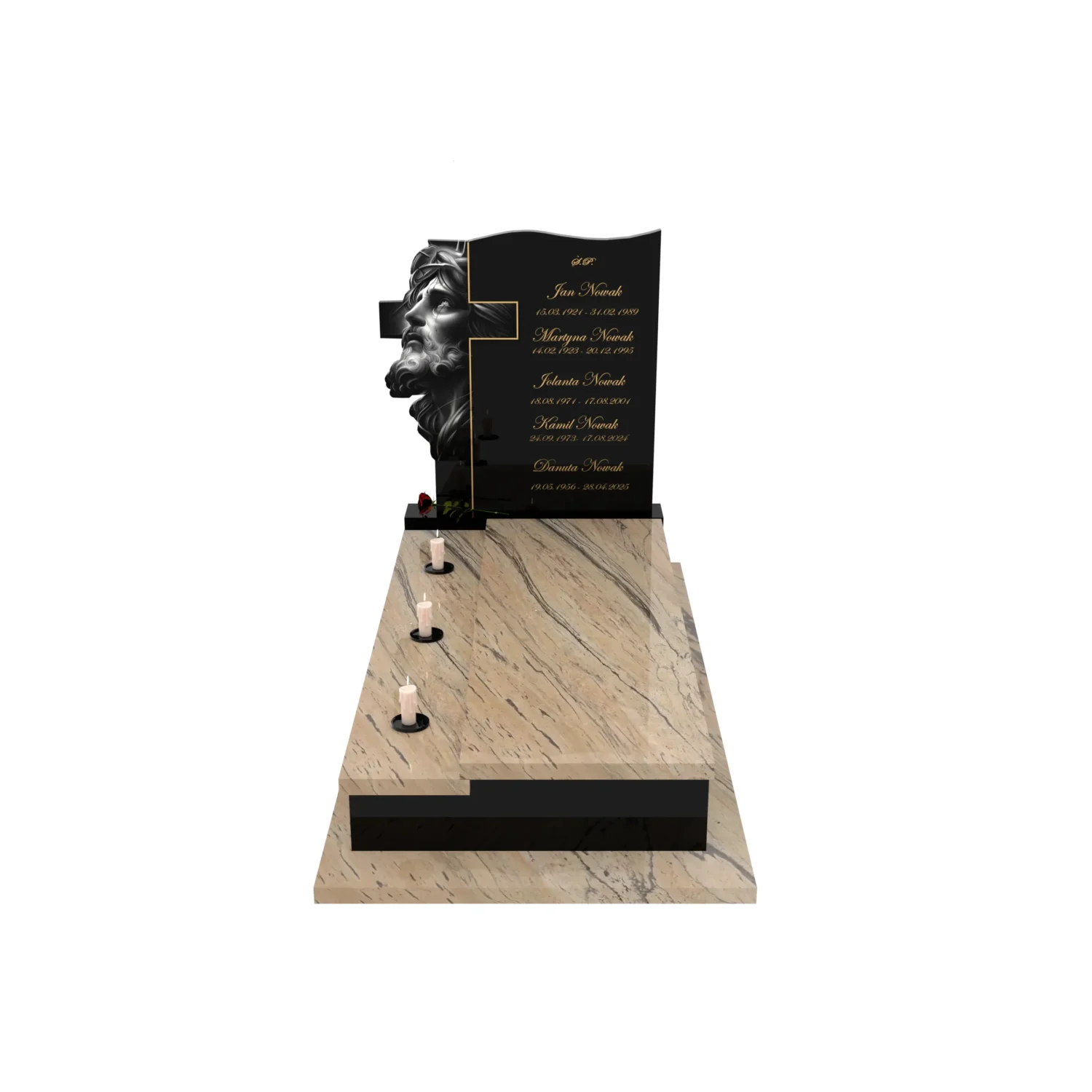 Einzelgrabstein mit Gravur von Jesus und Kreuz K 122+360 – photo №12