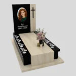 Einzelgrabmal mit großem Foto mit Rose CK 180 Foto 34