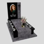 Einzelgrabmal mit großem Foto mit Rose CK 180 Foto 37