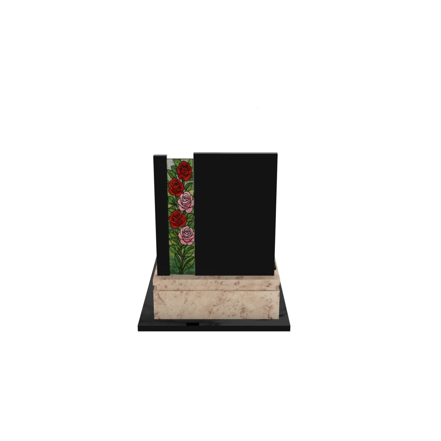 Einfamiliengrabstein mit Glasrose – moderne Form CK 181+360 – photo №7
