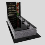 Einfamiliengrabstein mit Glasrose – moderne Form CK 181 Foto 37