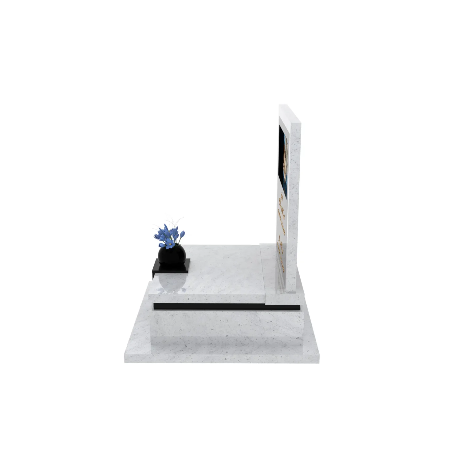 Urnengrabstein mit Glasengel – elegante Form U 125+360 – photo №3