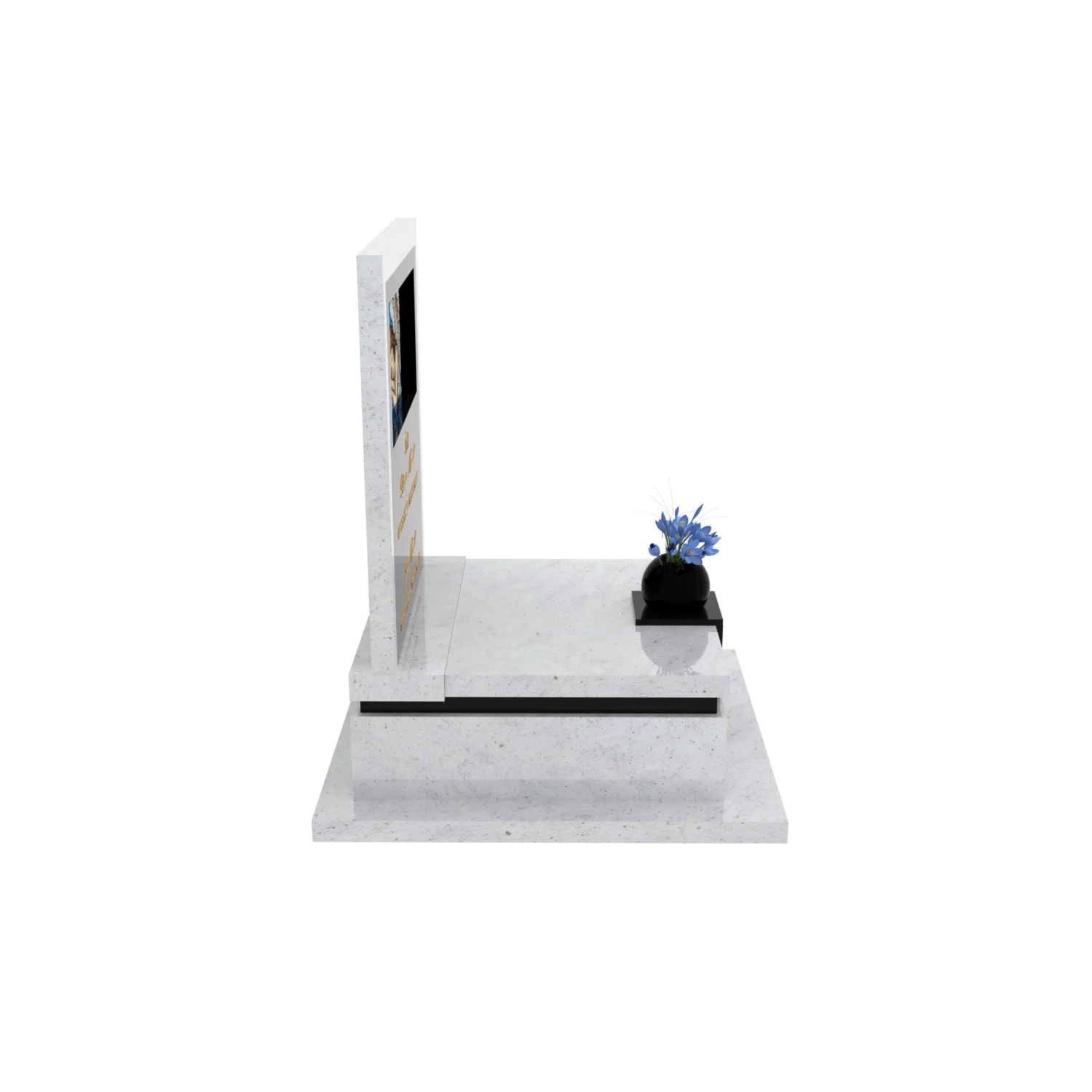 Urnengrabstein mit Glasengel – elegante Form U 125+360 – photo №9
