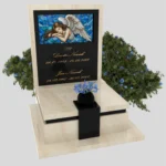 Urnengrabstein mit Glasengel – elegante Form U 125 Foto 34