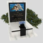 Urnengrabstein mit Glasengel – elegante Form U 125 Foto 36