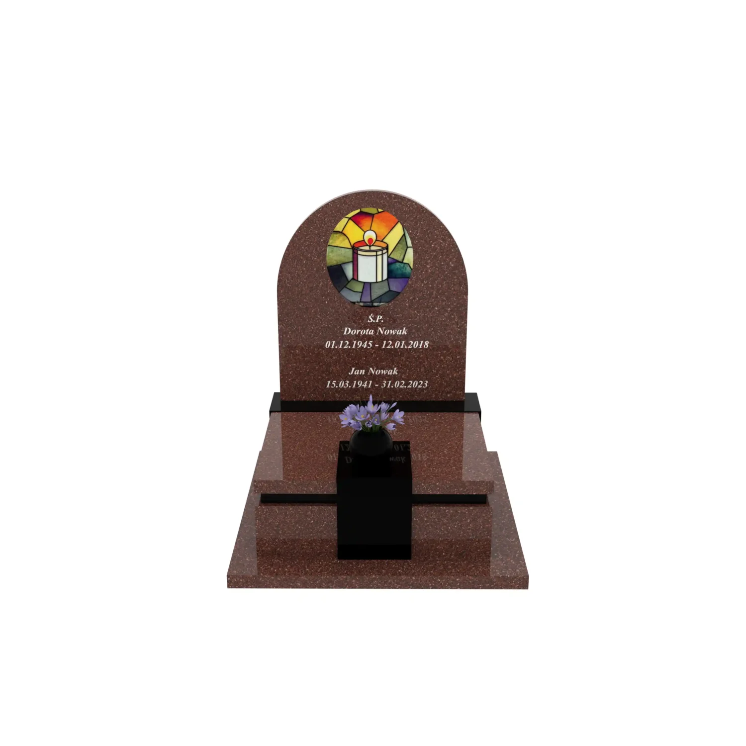 Urnengrabstein mit Kerzen-Glasbild U 123+360 – photo №1