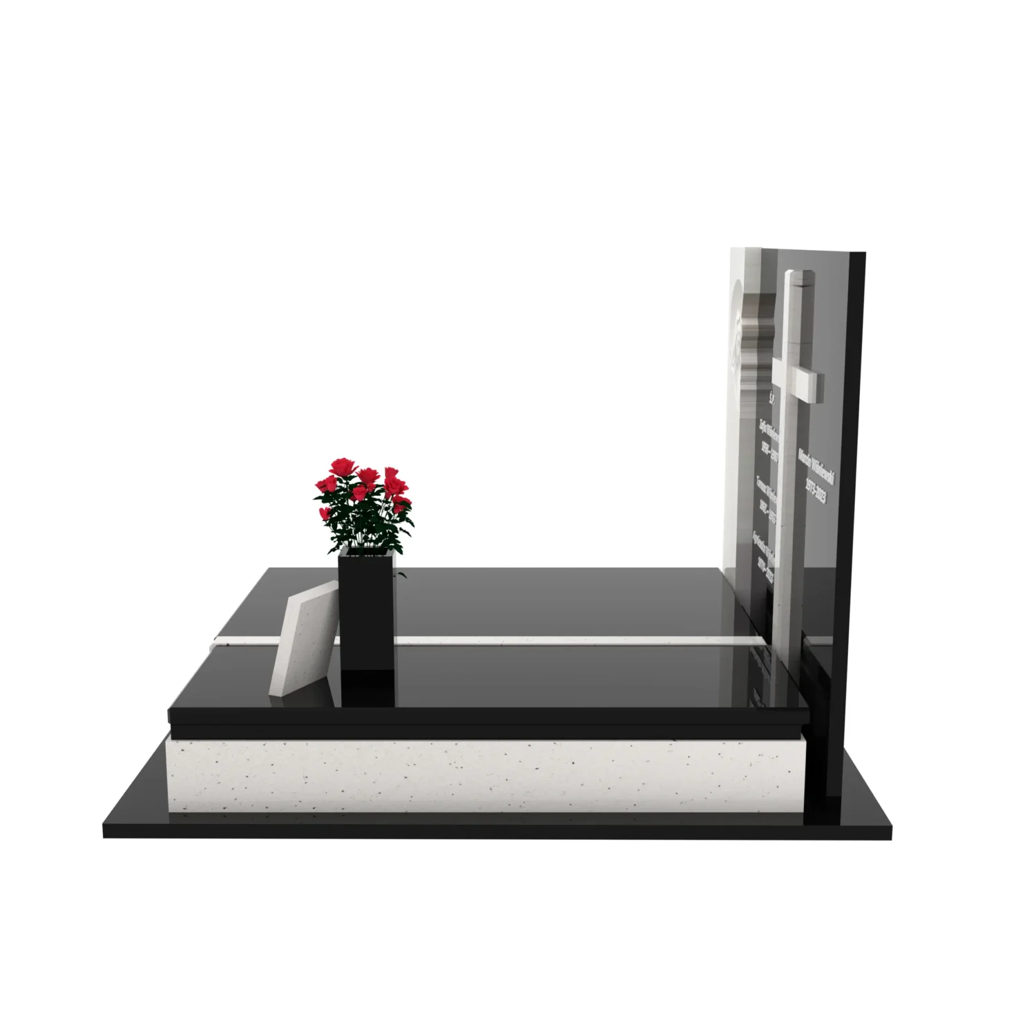 Doppelgrabmal mit Skulptur der Muttergottes und Kreuz CK 115+360 – photo №2