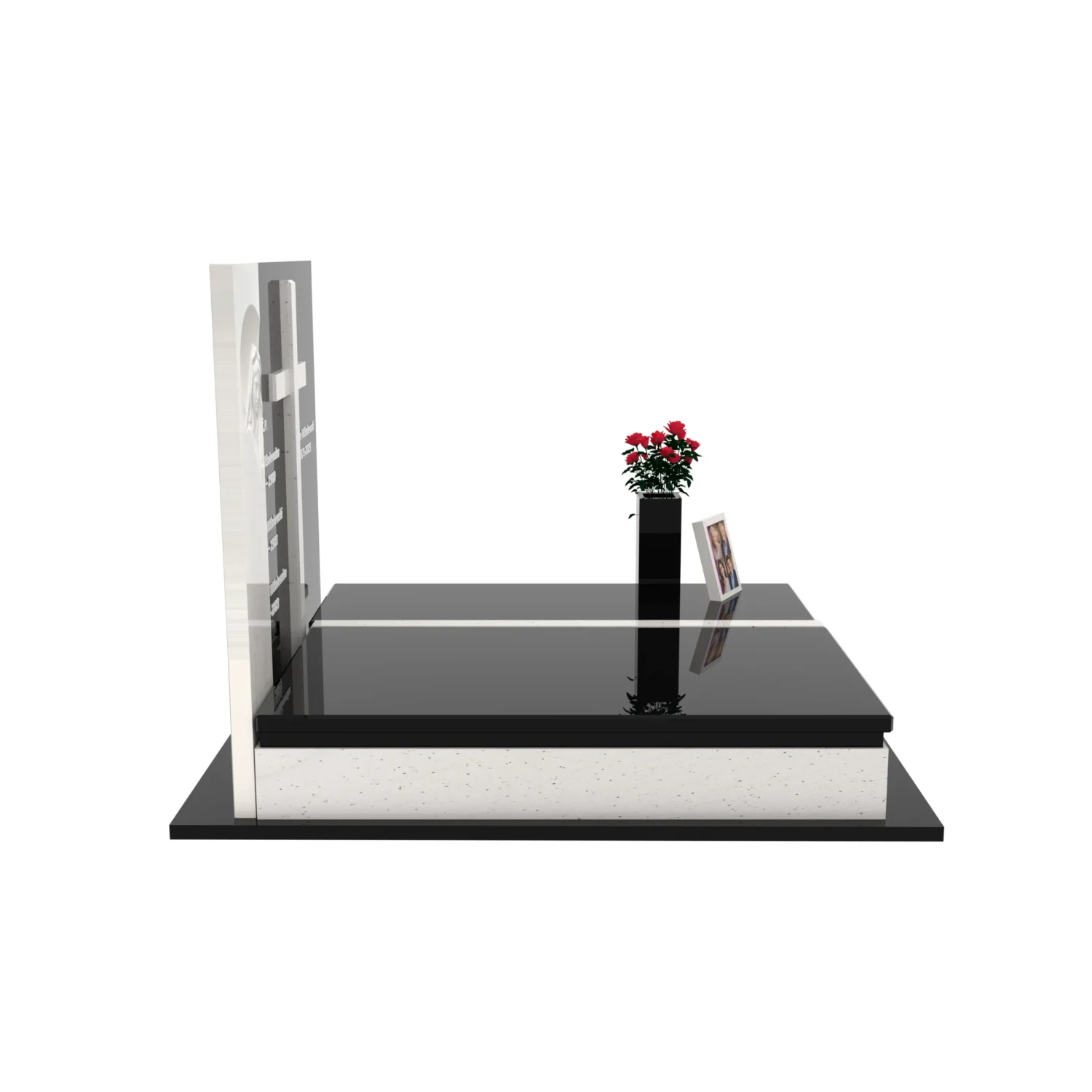 Doppelgrabmal mit Skulptur der Muttergottes und Kreuz CK 115+360 – photo №8