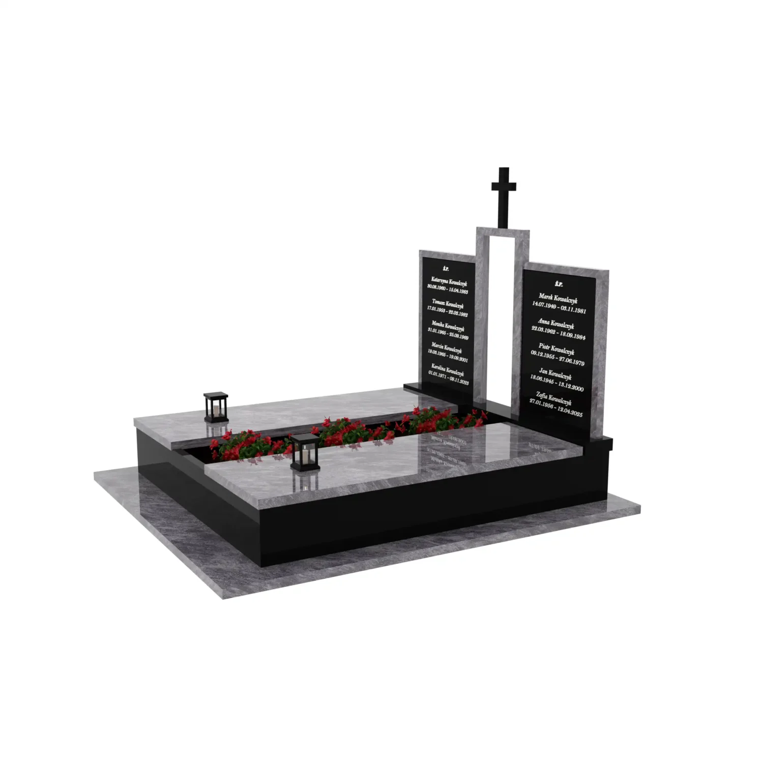 Doppelgrabstein mit Kreuz KD 72+360 – photo №2