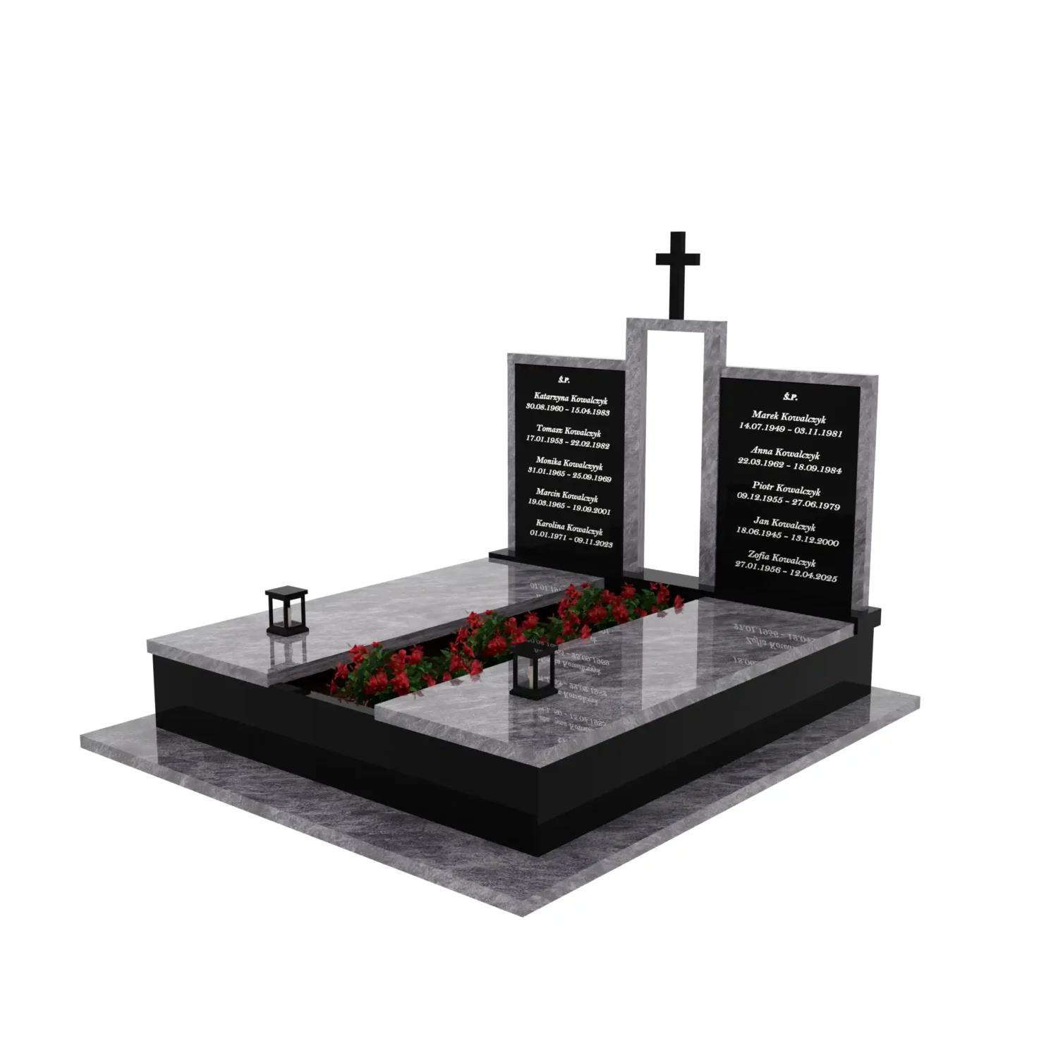 Doppelgrabstein mit Kreuz KD 72+360 – photo №1