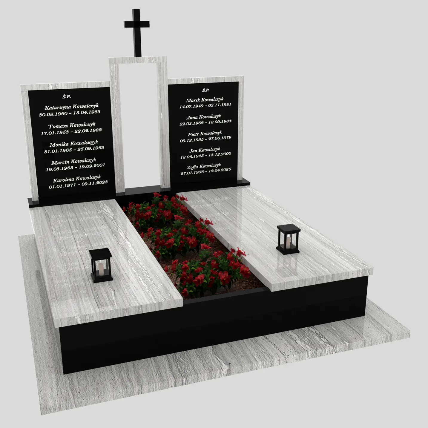 Doppelgrabstein mit Kreuz KD 72 Foto 83