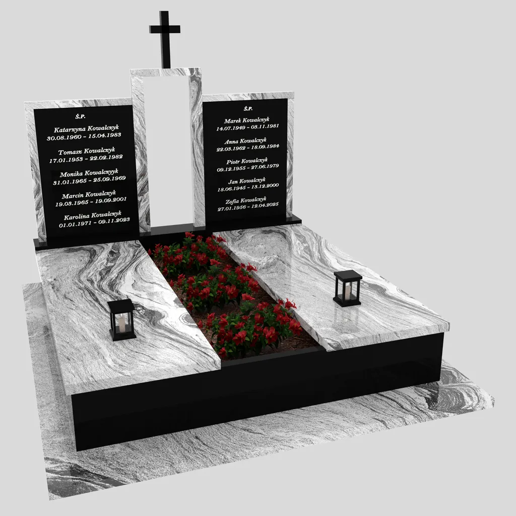 Doppelgrabstein mit Kreuz KD 72 Foto 72