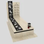 Einzelgrabstein mit Gravur von Rosen und Kreuz K 126 Foto 34