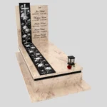 Einzelgrabstein mit Gravur von Rosen und Kreuz K 126 Foto 38