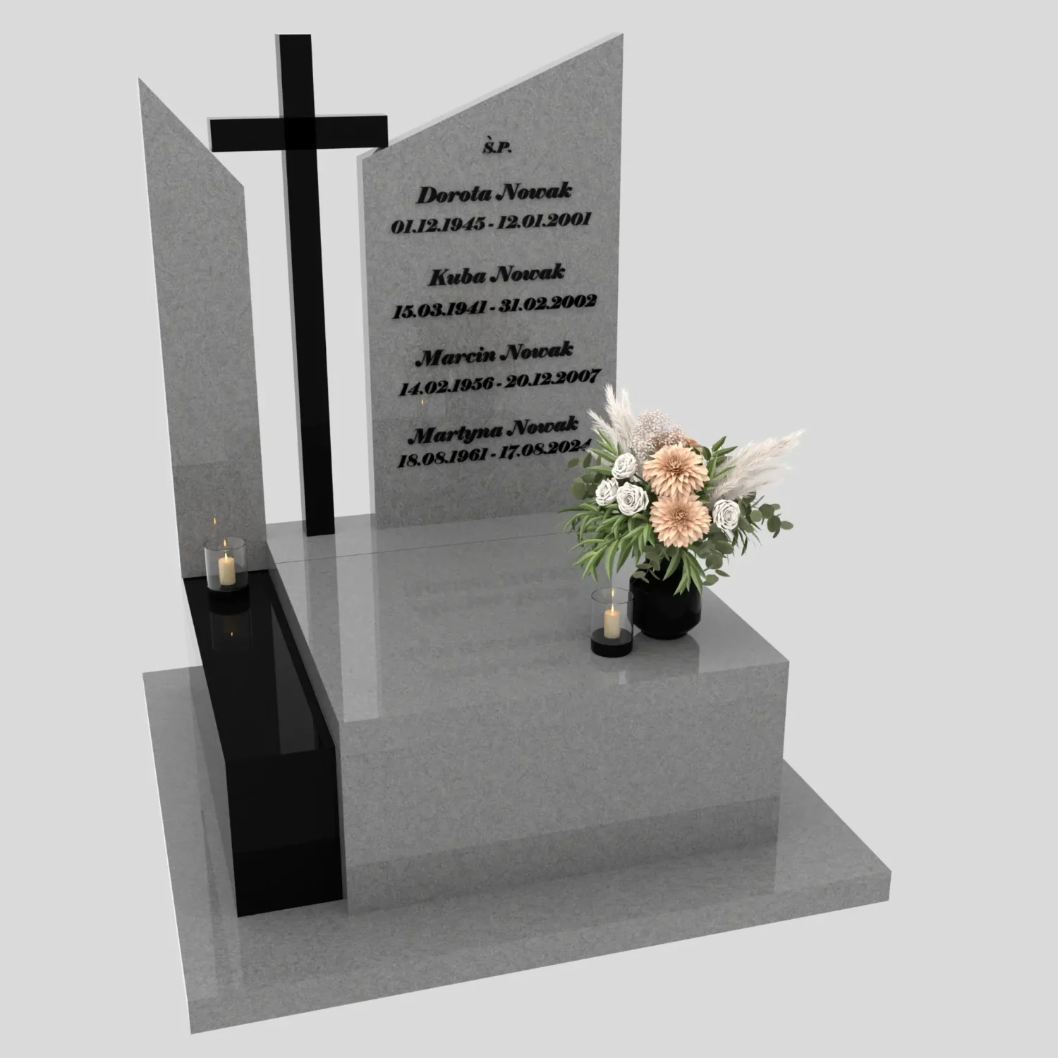 Urnengrabstein mit Kreuz U 132 Foto 78