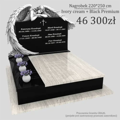 Nagrobki podwójne z grawerem anioła – nowoczesne nagrobki podwójne