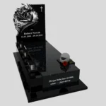 Einzelgrabstein mit Motorradgravur und Helmrelief K 131 Foto 36