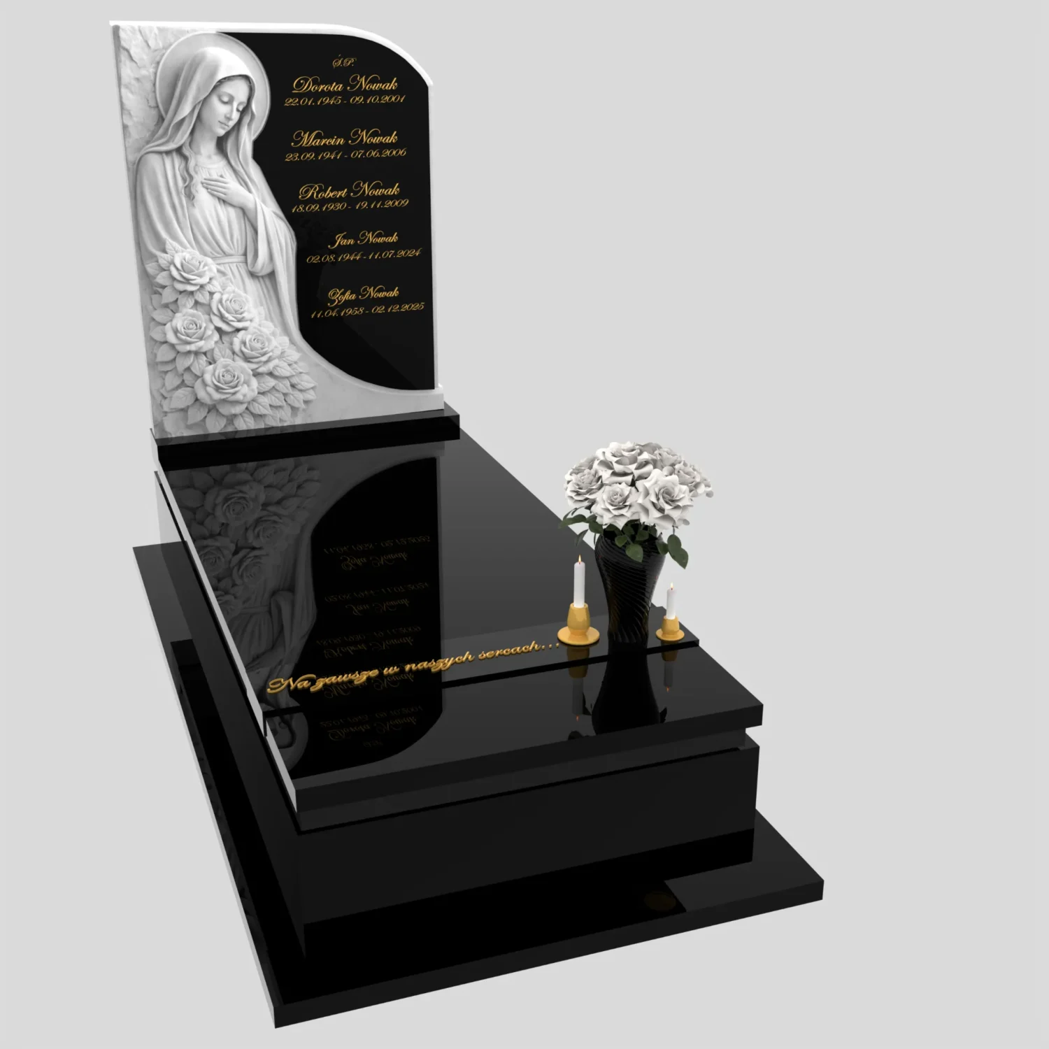 Einzelgrabstein mit Madonnenfigur aus Marmor CK 186 Foto 83