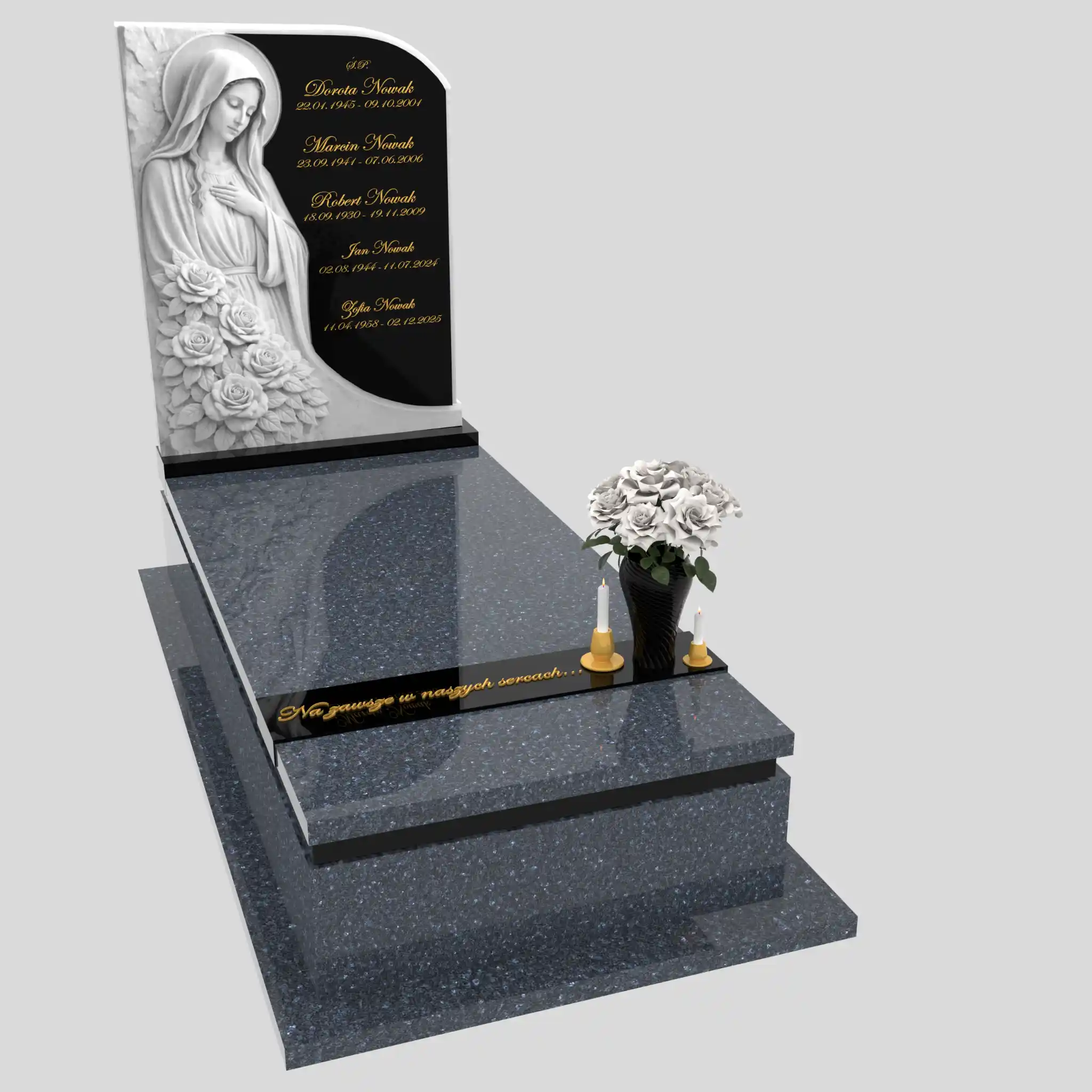 Einzelgrabstein mit Madonnenfigur aus Marmor CK 186 Foto 82