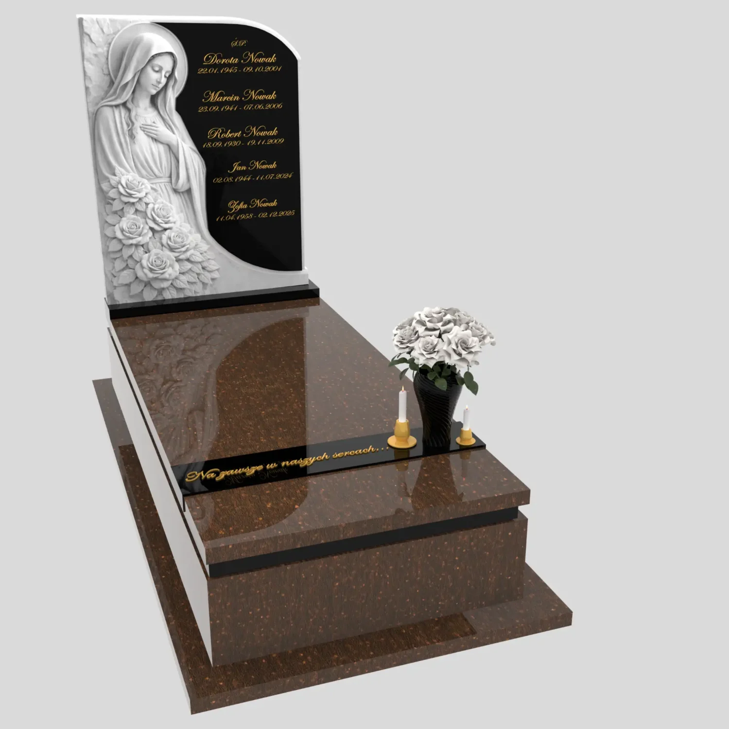 Einzelgrabstein mit Madonnenfigur aus Marmor CK 186 Foto 76