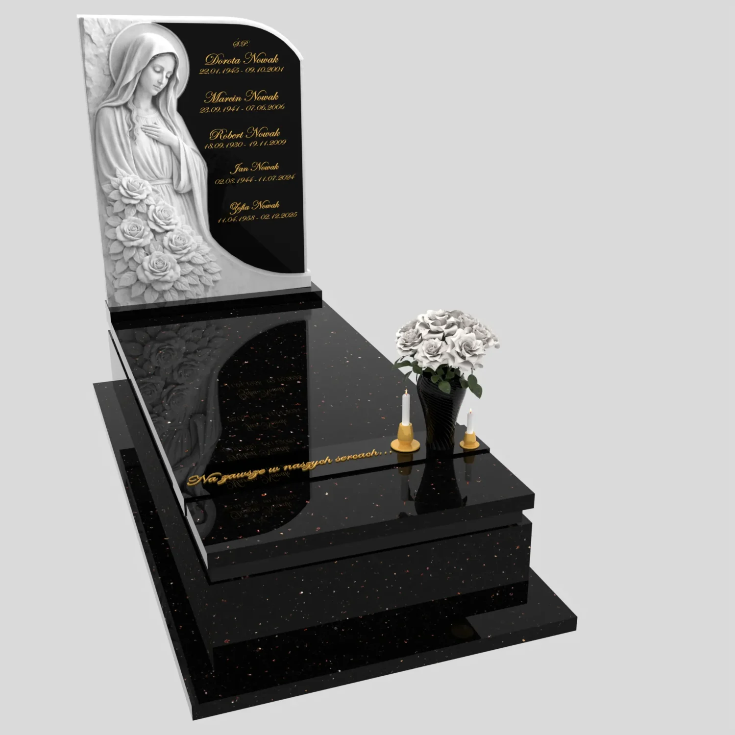 Einzelgrabstein mit Madonnenfigur aus Marmor CK 186 Foto 74