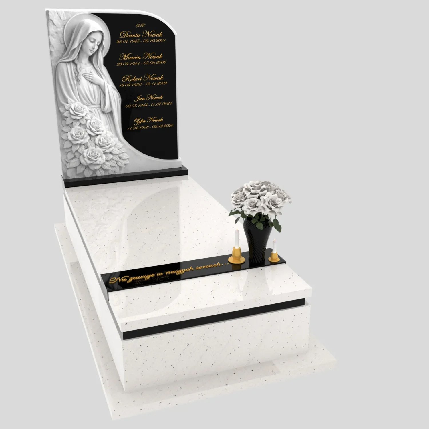 Einzelgrabstein mit Madonnenfigur aus Marmor CK 186 Foto 73