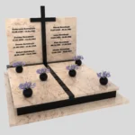 Doppelgrabstein mit großem Kreuz KD 76 Foto 38
