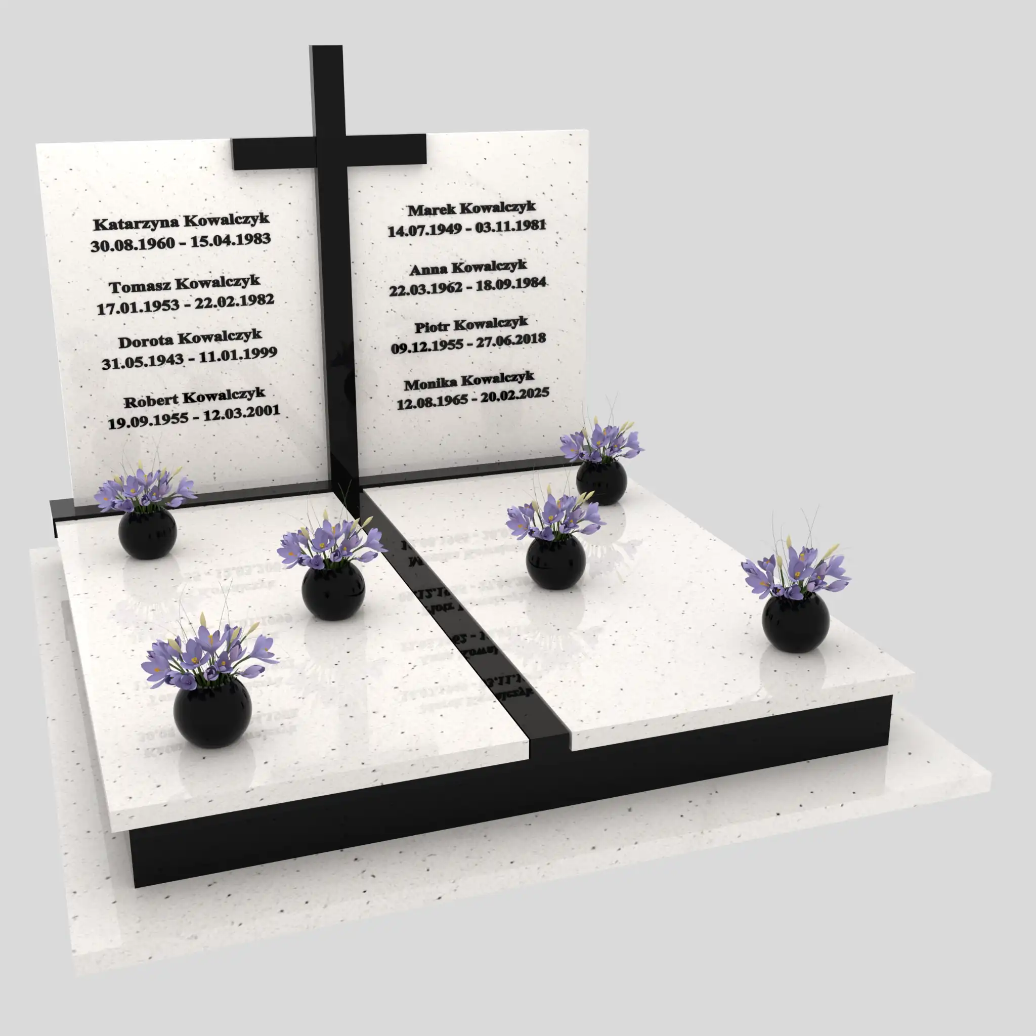 Doppelgrabstein mit großem Kreuz KD 76 Foto 74