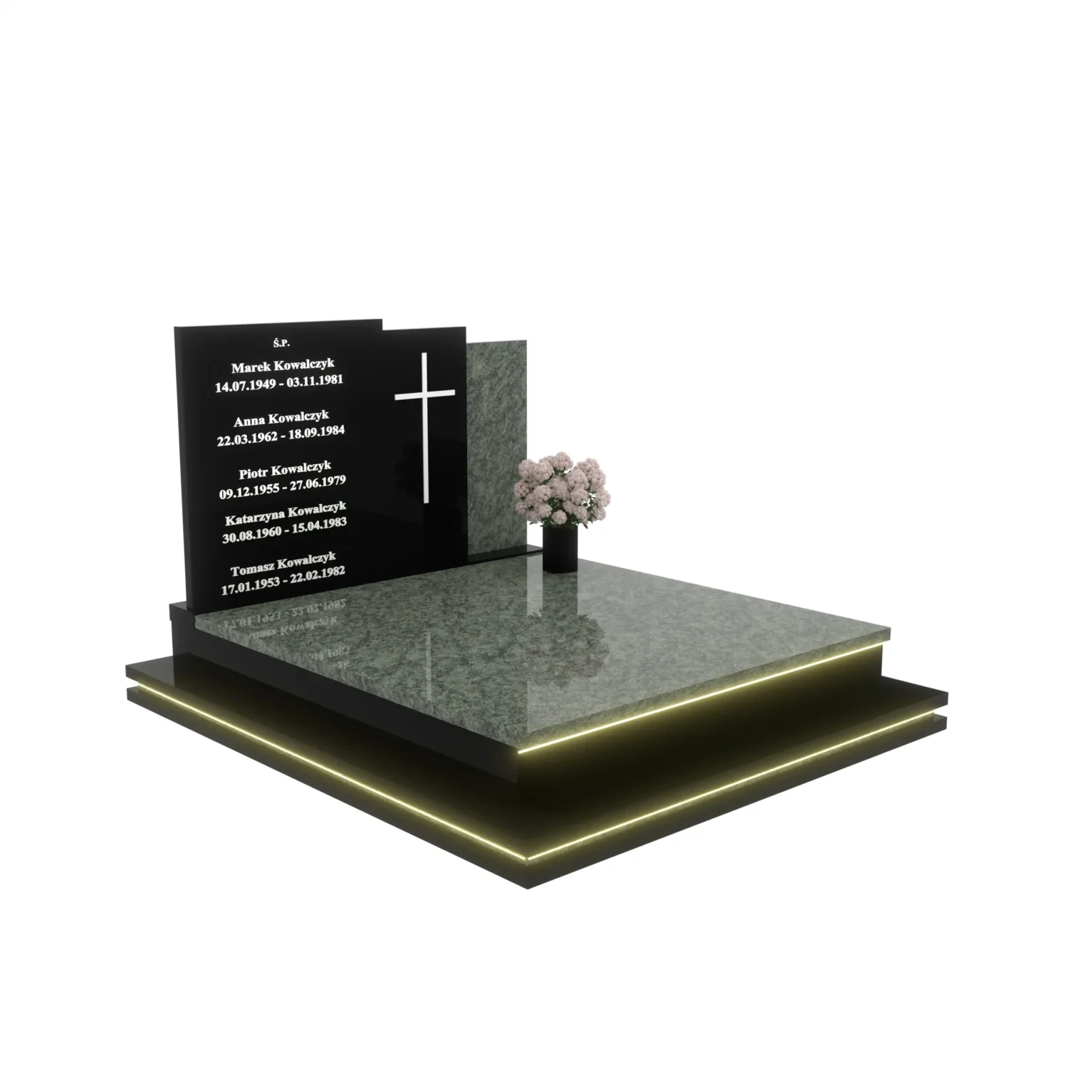 Doppelgrabstein mit LED-Beleuchtung KD 77+360 – photo №3