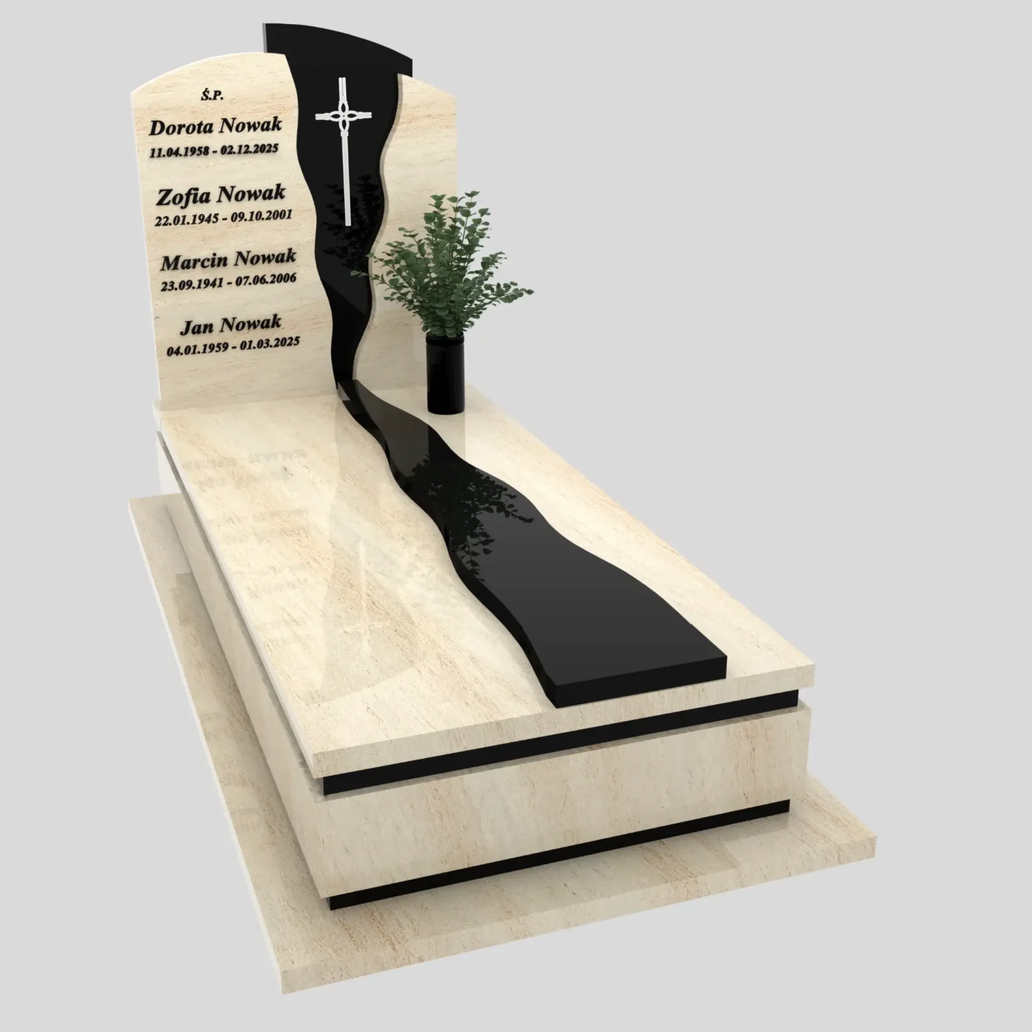 Einzelgrabstein mit Kreuz K 200 Foto 81